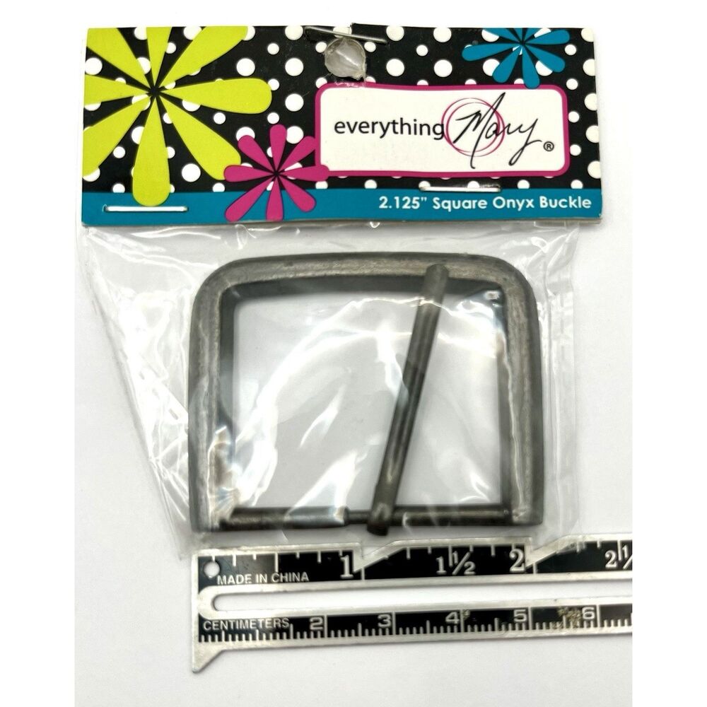 Square Onyx Buckle 2.125" Everything Mary New Old Stock Sewing Crafts